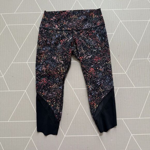Lululemon Wunder Under Crop Leggings Size 12 Flowerescent Floral Print - Picture 3 of 12